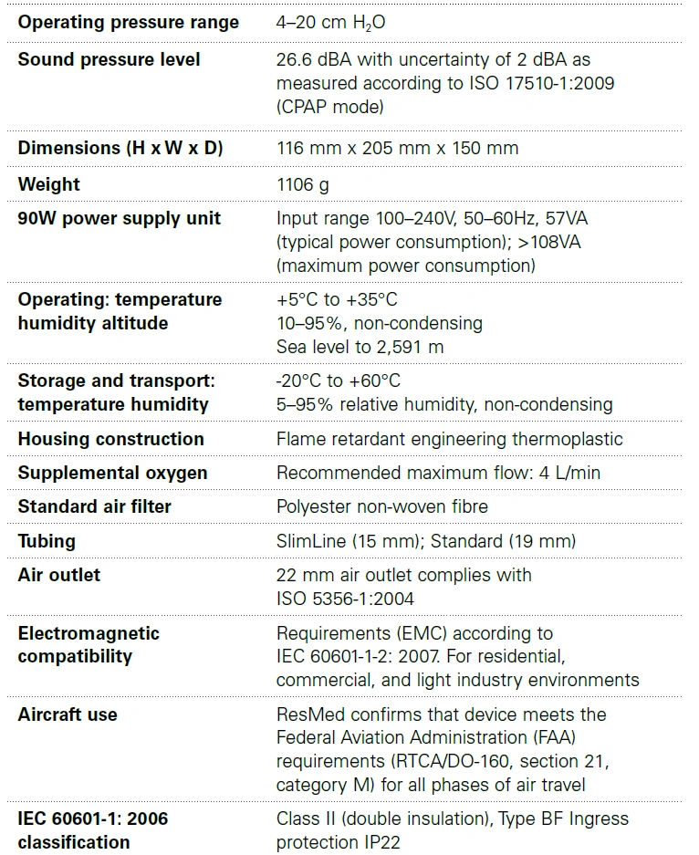 technical specification Airstart 10