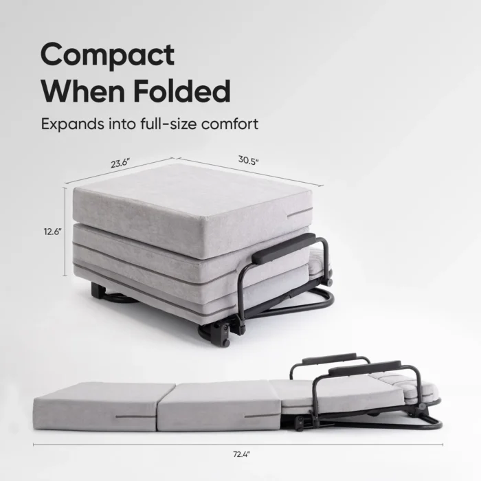 Frido Smart Recliner Mattress folded and unfolded dimensions