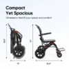 Frido Travel Plus Wheelchair open and folded dimensions