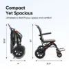 Frido travel wheelchair compact folded and open dimensions